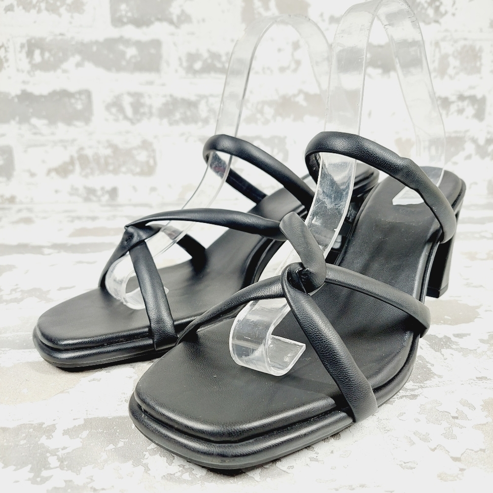 NEW Nordstrom Rack Layla Strappy Heeled Sandal In Black M989 - Picture 2 of 14